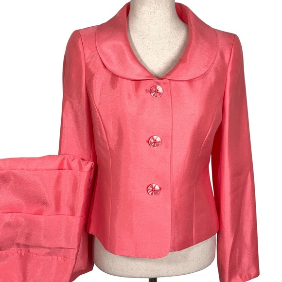 Le Suit Dresses & Skirts - Le Suit Skirt Set Women 4 Coral Pink Shimmer Elegant Party Formal Feminine